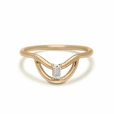 0.1ct Baguette Diamond Split Band Solitaire Minimalist Ring 14k White Gold Over