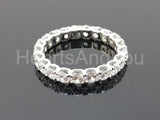 2ct Round Cut Moissanite Iced Full Eternity Wedding Band 14k White Gold Plated