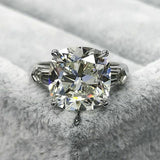 2.5Ct Cushion Cut Diamond Baguette Accents Engagement Ring 14K White Gold Finish