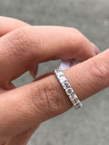 4ct Asscher Cut Diamond Full Eternity Iced Wedding Band 14k White Gold Finish