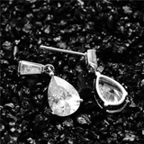 2.3Ct Pear Cut Diamond Stylish Petite Drop Earrings Women 14K White Gold Finish