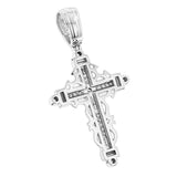 3.5ct Princess Cut Diamond Jesus Cross Pendant 14k White Gold Finish NO CHAIN