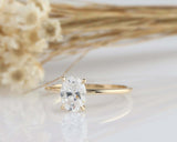 1.5ct Oval Cut Diamond Engagement Ring Solitaire Promise 14k Yellow Gold Finish