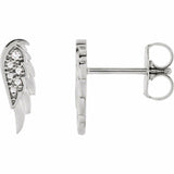 0.5ct Round Cut VVS1 Diamond Angel Wing Stud Earring Women 14k White Gold Finish