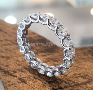 3ct Round Cut Moissanite Gatsby Full Eternity Wedding Band 14k White Gold Plated