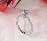 2.1Ct Oval Brilliant Cut Diamond Solitaire Engagement Ring 18K White Gold Finish