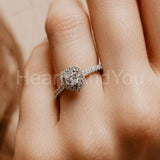 1ct Heart Cut Simulated Diamond Open Halo Engagement Ring 14k White Gold Plated