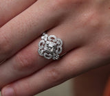 Antique Vintage Engagement Ring 2ct Asscher Cut Diamond 14k White Gold Finish