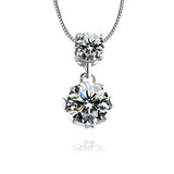 1ct Round Cut Diamond Pendant Solitaire for Women 14k White Gold Finish NO CHAIN