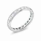 1.65ct Baguette Cut Diamond Wedding Ring Band Full Eternity 14k WhiteGold Finish