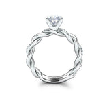 Infinity Twisted Rope Engagement Ring 1.2ct Round Cut Diamond 14k WhiteGold Over