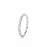 0.6ct Round Cut Diamond Wedding Band Full Eternity Stackable 14k White Gold Over