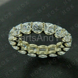 3ct Cushion Simulated Diamond Full Eternity Wedding Band 14k Yellow Gold Plated