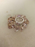 1ct Engagement Ring Oval Cut Peach Morganite Twist Swirl 14k White Gold Finish