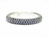 2ct Round Cut Blue Sapphire Three Row Eternity Wedding Band 14k WhiteGold Finish