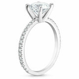 4ct Cushion Cut VVS1D Diamond Engagement Ring 14k White Gold Finish Round Accent