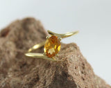 1ct Engagement Ring Oval Cut Yellow Citrine Bypass Solitaire 14k YellowGold Over