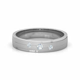 0.6ct Wedding Ring Band Round Cut Diamond Trilogy Stackable 14k WhiteGold Finish