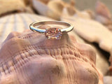 1.2ct Engagement Ring Oval Cut Peach Morganite Solitaire 14k White Gold Finish