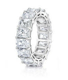 5Ct Radiant Cut VVS1/D Diamond Full Eternity Wedding Band 18K White Gold Finish