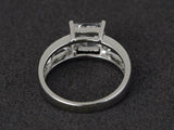 2ct Engagement Ring Princess Cut Diamond Split Shank 14k White Gold Finish