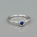 0.2ct Round Cut Blue Sapphire Engagement Ring Solitaire Women 14k WhiteGold Over