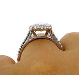 2.5Ct Emerald Cut Diamond Halo Solitaire Engagement Ring 18K White Gold Finish