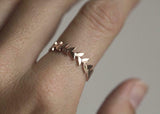 Simple Wedding Ring Leaf Band 14k Rose Gold Finish