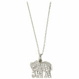 1.2ct Round Cut VVS1D Diamond Elephant Pendant with Chain 14k White Gold Finish