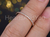 0.3ct Round Cut Moissanite Thin Full Eternity Wedding Band 14k Rose Gold Plated