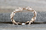 1.8ct Round Cut VVS1D Diamond Wedding Band Petite Cluster 14k Rose Gold Finish