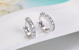 3ct Round Diamond Prong Setting Trendy Women Hoop Earrings 14k White Gold Finish