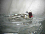 2.2ct Round Cut Pink Ruby Diamond Trilogy Engagement Ring 14k White Gold Finish