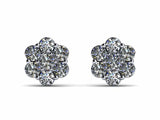 1ct Round Cut VVS1 D Diamond Cluster Floral Stud Earrings Women 14k Gold Finish