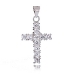 2ct Round Cut Diamond Jesus Christ Cross Pendant 14k White Gold Finish NO CHAIN