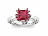 2ct Princess Cut Pink Ruby Trilogy Cocktail Bridal Set Ring 14k WhiteGold Finish