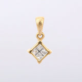 1ct Diamond Pendant Princess Cut Solitaire Design 14k YellowGold Finish NO CHAIN