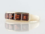 2ct Princess Cut Red Garnet Four Stone Half Eternity Band 14k Yellow Gold Finish