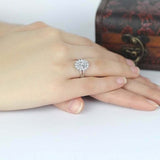 2.5ct Oval Diamond Engagement Ring Floral Cluster Split Band 14k White Gold Over