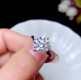 1Ct Round Cut Diamond Heart Shape Prong Engagement Ring 14K White Gold Finish