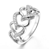 1.5ct Round Cut Diamond Engagement Ring Open Hearts Statement 14k WhiteGold Over