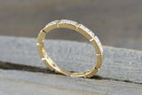 1ct Round Cut Diamond Wedding Band 14k Yellow Gold Finish Stackable Anniversary