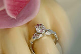 1ct Heart Cut Diamond Solitaire Engagement Claddagh Ring 14k White Gold Finish