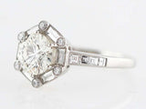 2.3ct Round Cut Diamond Halo Engagement Ring 14k White Gold Finish Round Accents