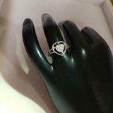 1ct Engagement Ring Round Cut Diamond Heart Split Shank 14k White Gold Finish