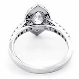 1.5ct Marquise Cut Diamond Halo Solitaire Engagement Ring 14k White Gold Finish