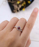 2.4ct Oval Cut Pink Ruby Engagement Ring Heart Swirl Band 14k Dual Gold Finish