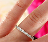 3ct Baguette Cut Diamond Half Eternity Wedding Ring Band 14k White Gold Finish