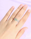 2.9ct Round Cut Green Peridot Split Band Halo Engagement Ring 14k WhiteGold Over