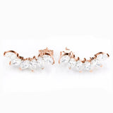 2ct Marquise Cut Diamond Elegant Climber Earrings 14k Rose/ Yellow Gold Finish